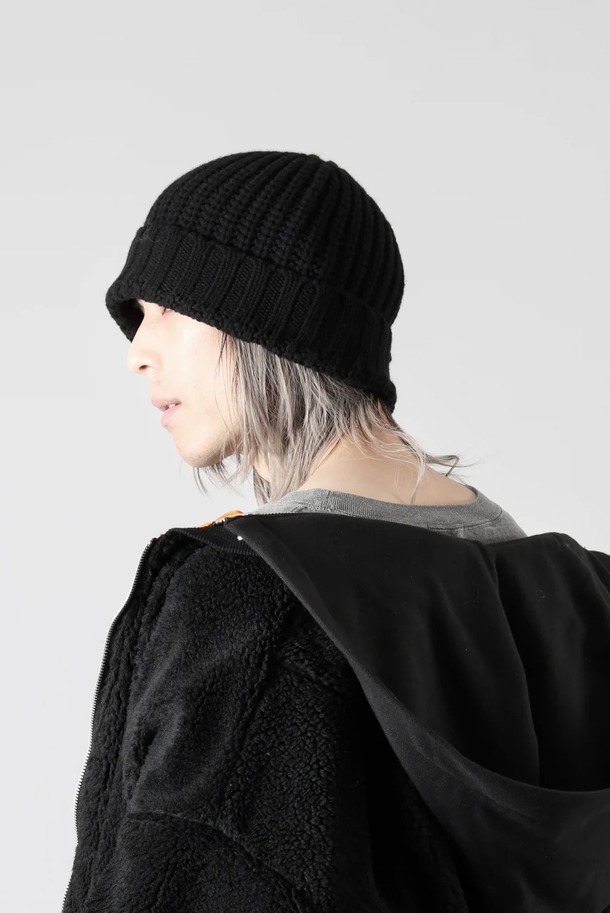 A.F ARTEFACT WOOL RIB KNIT CAP (BLACK) - Image 12