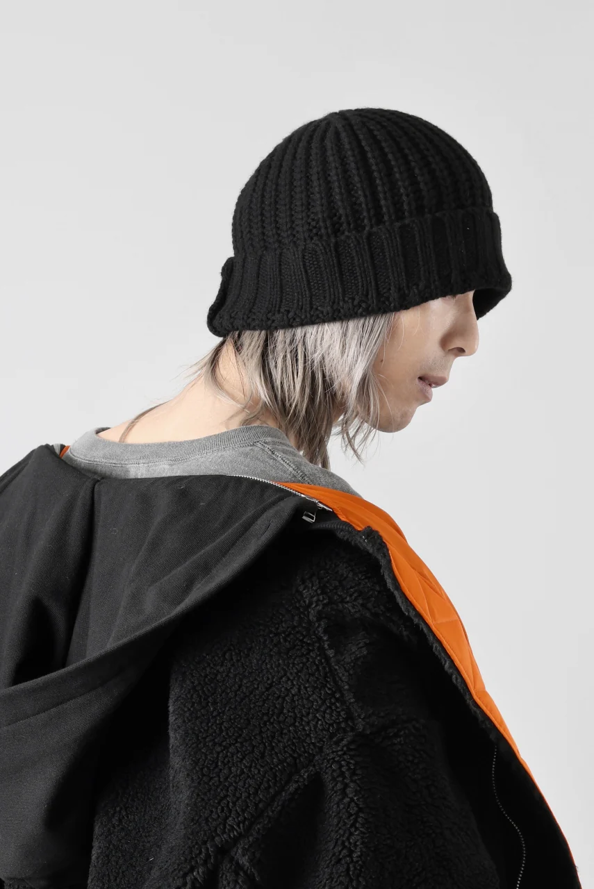 A.F ARTEFACT WOOL RIB KNIT CAP (BLACK) - Image 14