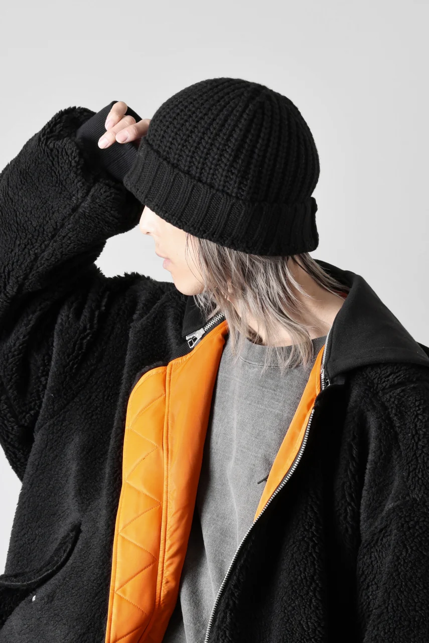 A.F ARTEFACT WOOL RIB KNIT CAP (BLACK) - Image 15