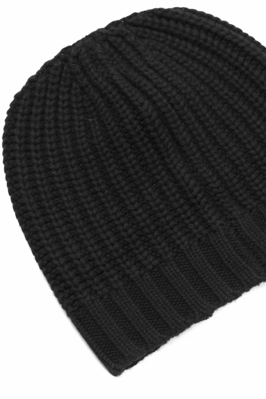 A.F ARTEFACT WOOL RIB KNIT CAP (BLACK) - Image 7