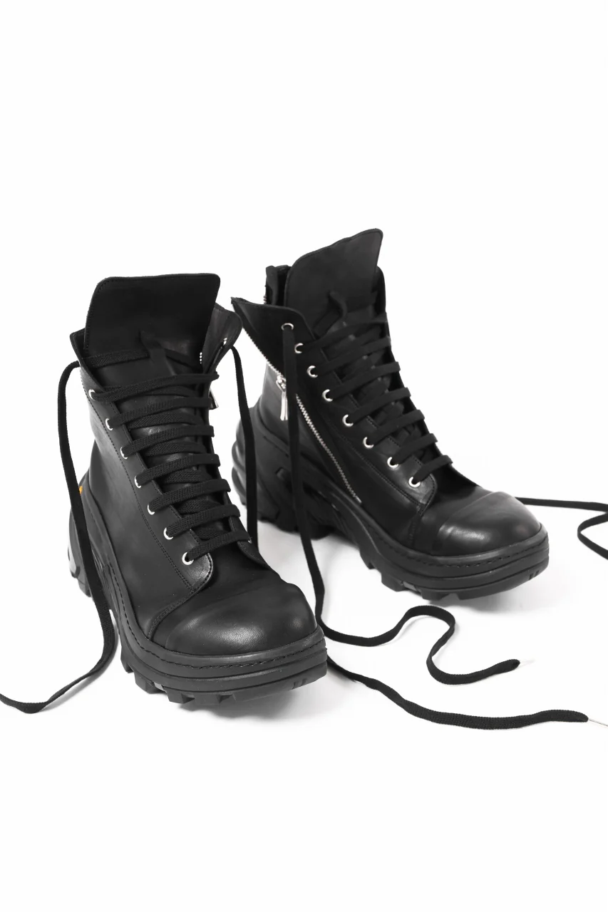 A.F ARTEFACT x Portaille LACE & BIAS ZIP ALEXANDER BOOTS / WAXED HORSE LEAHER (ALL BLACK) - Image 10