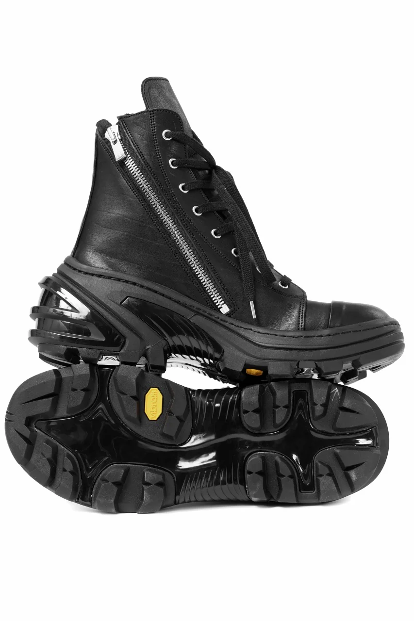 A.F ARTEFACT x Portaille LACE & BIAS ZIP ALEXANDER BOOTS / WAXED HORSE LEAHER (ALL BLACK) - Image 13
