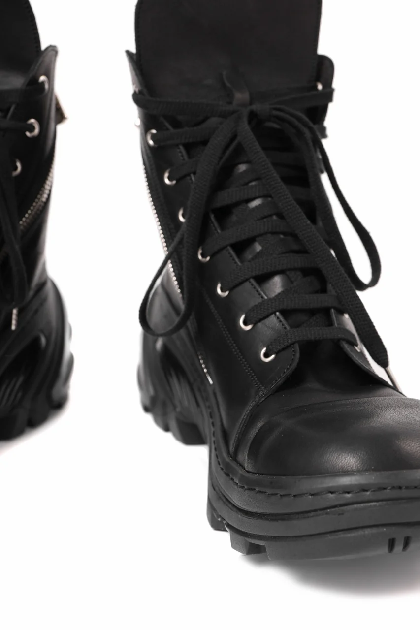 A.F ARTEFACT x Portaille LACE & BIAS ZIP ALEXANDER BOOTS / WAXED HORSE LEAHER (ALL BLACK) - Image 19