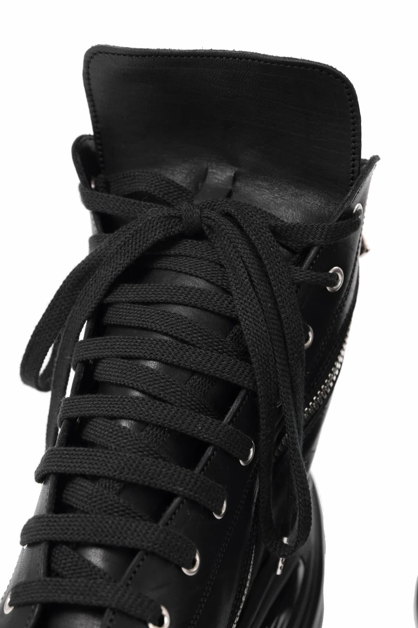 A.F ARTEFACT x Portaille LACE & BIAS ZIP ALEXANDER BOOTS / WAXED HORSE LEAHER (ALL BLACK) - Image 20