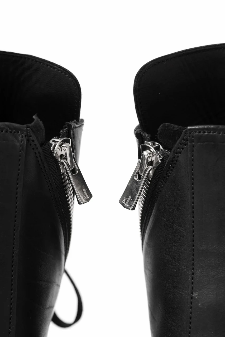 A.F ARTEFACT x Portaille LACE & BIAS ZIP ALEXANDER BOOTS / WAXED HORSE LEAHER (ALL BLACK) - Image 24