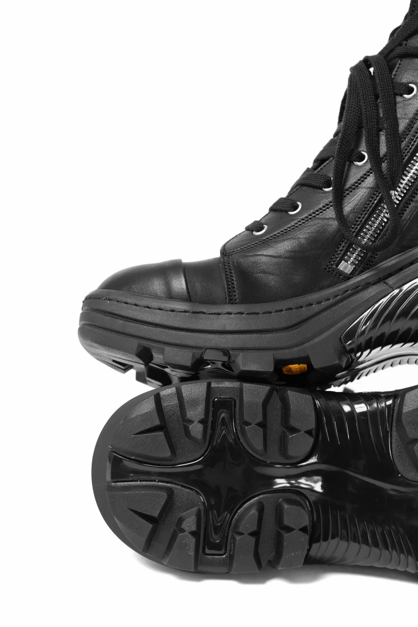 A.F ARTEFACT x Portaille LACE & BIAS ZIP ALEXANDER BOOTS / WAXED HORSE LEAHER (ALL BLACK) - Image 25