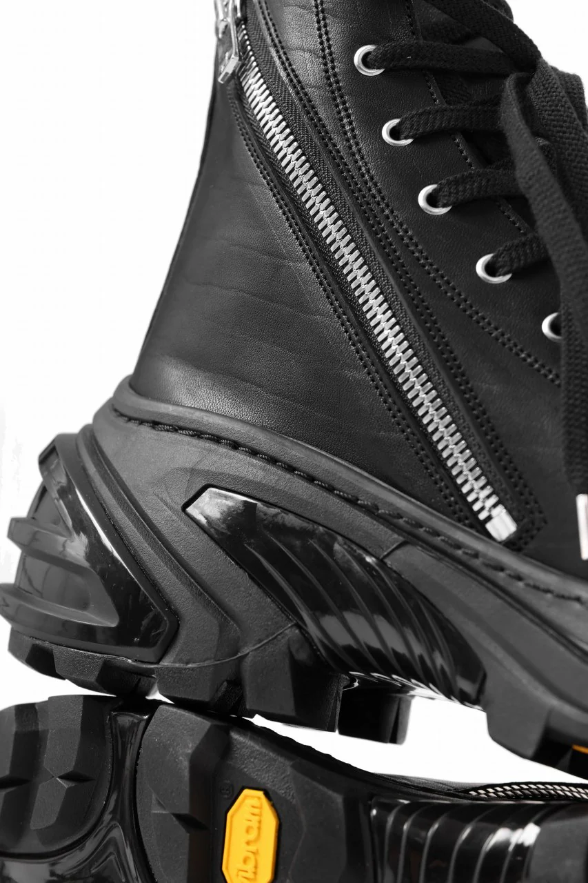 A.F ARTEFACT x Portaille LACE & BIAS ZIP ALEXANDER BOOTS / WAXED HORSE LEAHER (ALL BLACK) - Image 27