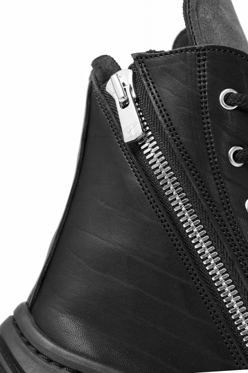 A.F ARTEFACT x Portaille LACE & BIAS ZIP ALEXANDER BOOTS / WAXED HORSE LEAHER (ALL BLACK) - Image 28