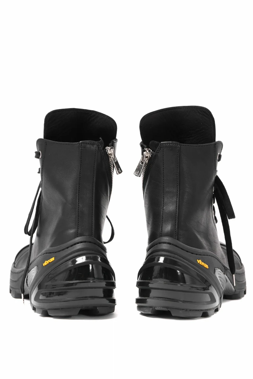 A.F ARTEFACT x Portaille LACE & BIAS ZIP ALEXANDER BOOTS / WAXED HORSE LEAHER (ALL BLACK) - Image 7