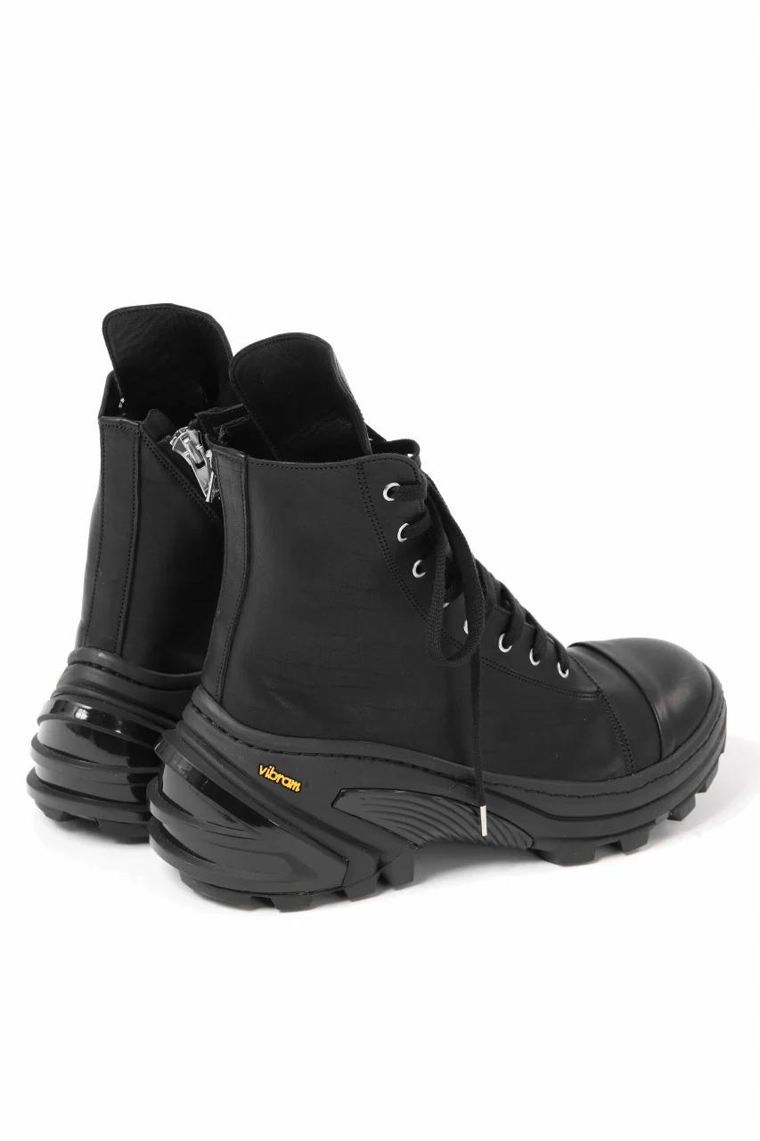 A.F ARTEFACT x Portaille LACE & BIAS ZIP ALEXANDER BOOTS / WAXED HORSE LEAHER (ALL BLACK) - Image 8