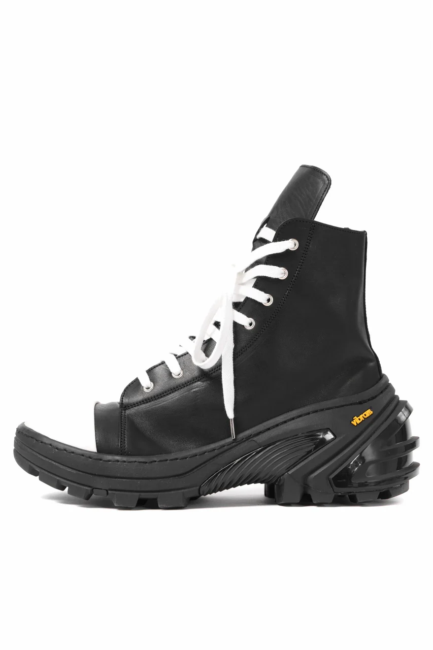 A.F ARTEFACT x Portaille LACE & BIAS ZIP ALEXANDER BOOTS / WAXED HORSE LEAHER (BLACK x WHITE) - Image 15