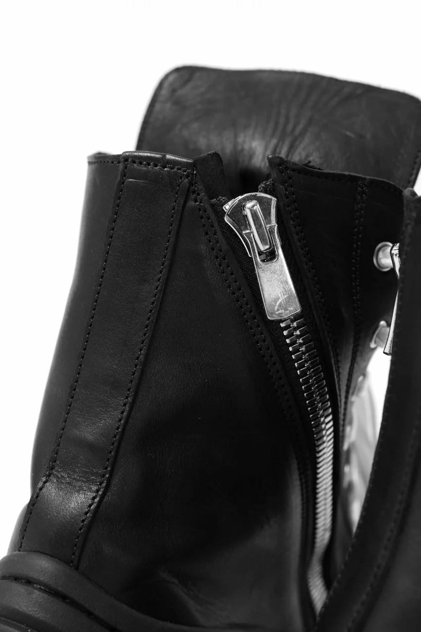 A.F ARTEFACT x Portaille LACE & BIAS ZIP ALEXANDER BOOTS / WAXED HORSE LEAHER (BLACK x WHITE) - Image 22