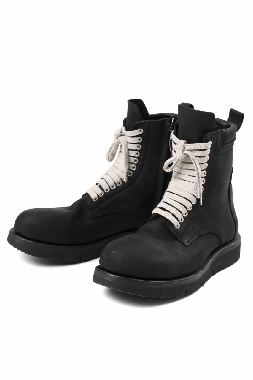 A.F ARTEFACT x Portaille LACE-UP SIDE ZIP BOOTS / MATT NUBUCK (BLACK) - Image 10