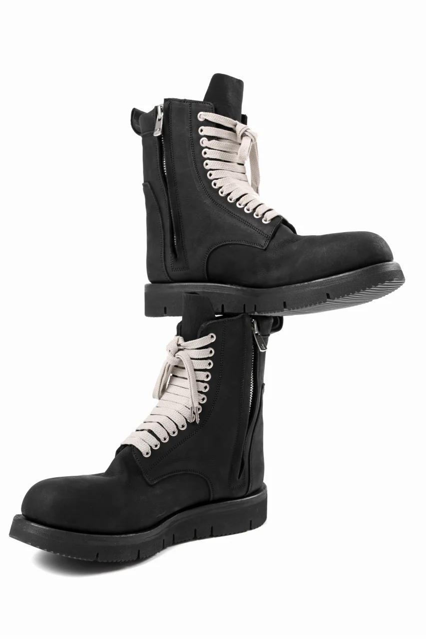 A.F ARTEFACT x Portaille LACE-UP SIDE ZIP BOOTS / MATT NUBUCK (BLACK) - Image 14