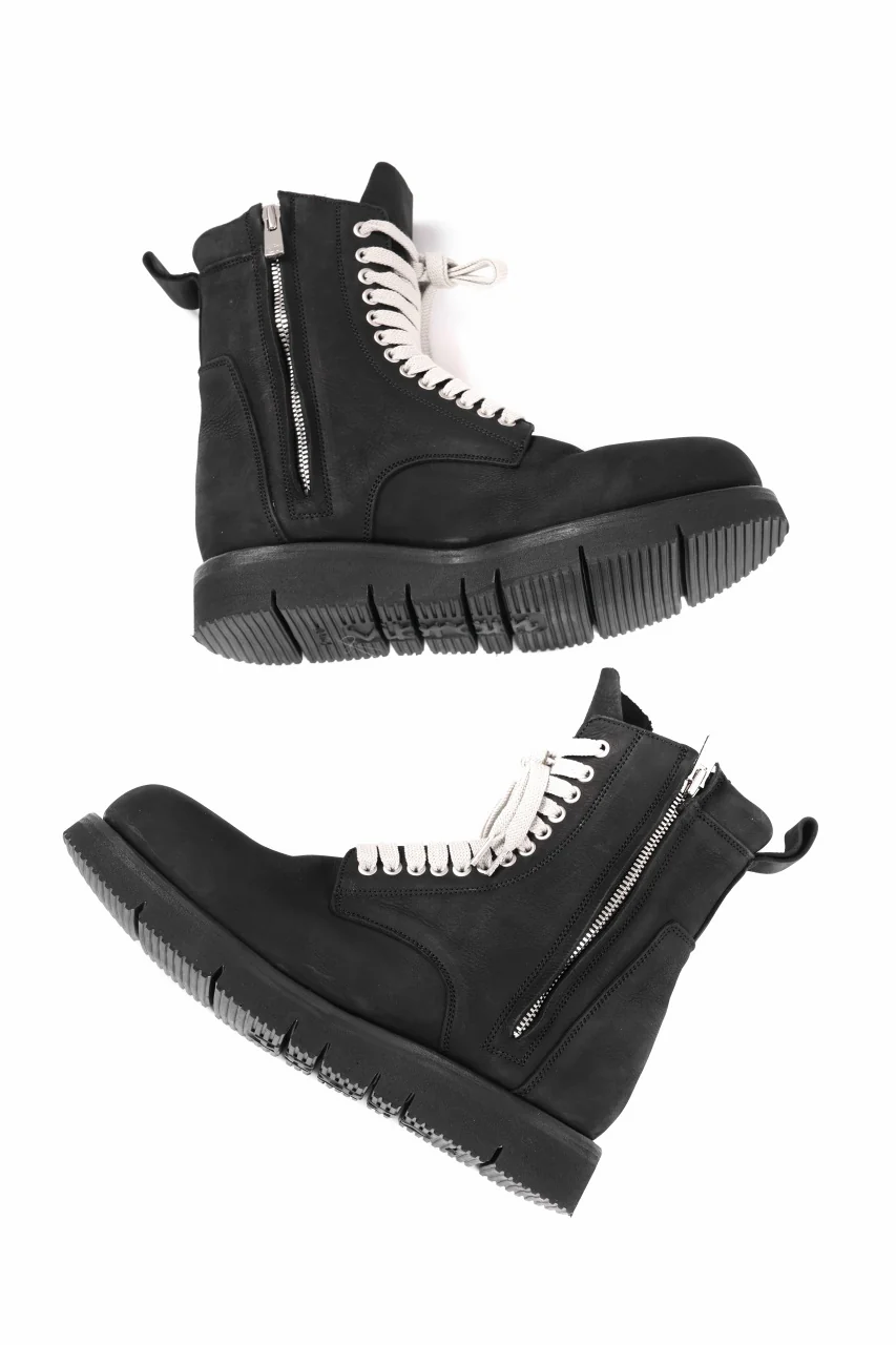 A.F ARTEFACT x Portaille LACE-UP SIDE ZIP BOOTS / MATT NUBUCK (BLACK) - Image 16