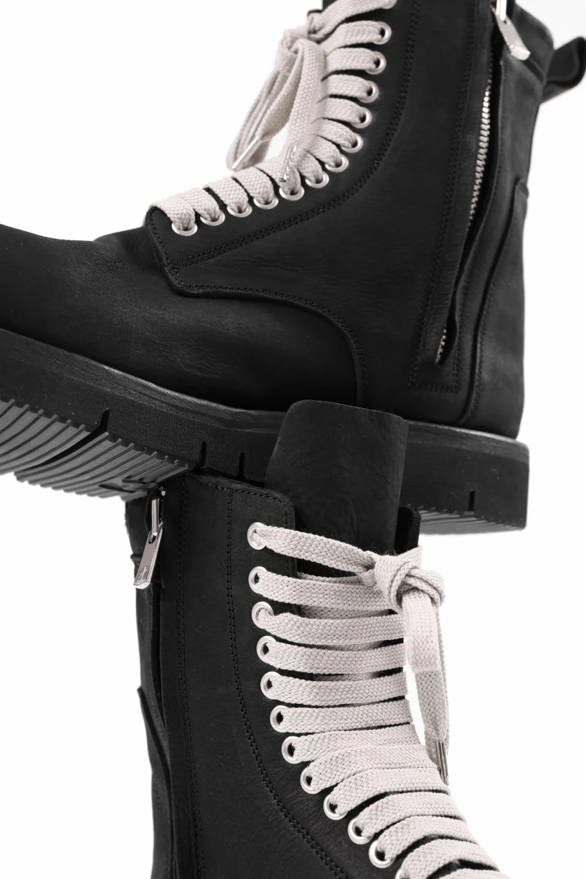 A.F ARTEFACT x Portaille LACE-UP SIDE ZIP BOOTS / MATT NUBUCK (BLACK) - Image 28
