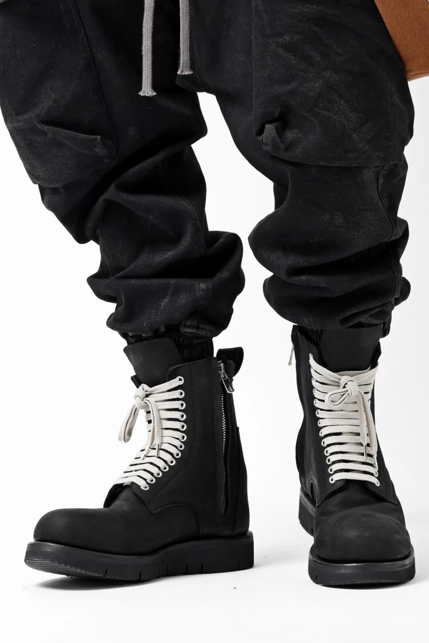 A.F ARTEFACT x Portaille LACE-UP SIDE ZIP BOOTS / MATT NUBUCK (BLACK) - Image 35