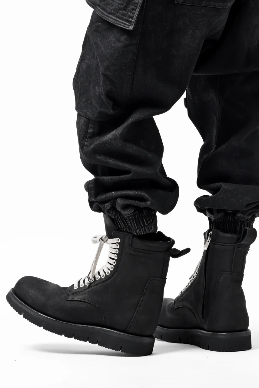 A.F ARTEFACT x Portaille LACE-UP SIDE ZIP BOOTS / MATT NUBUCK (BLACK) - Image 36