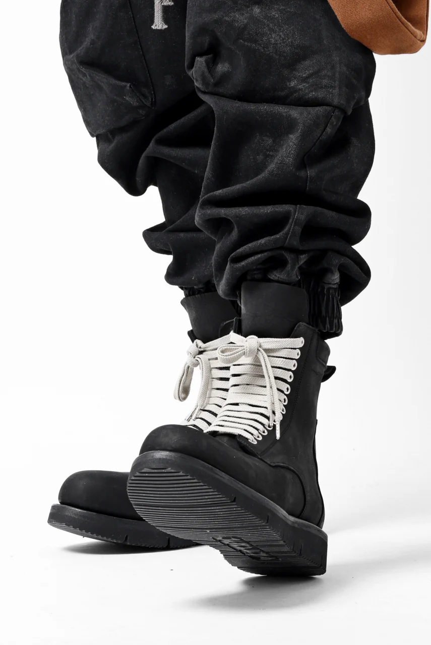 A.F ARTEFACT x Portaille LACE-UP SIDE ZIP BOOTS / MATT NUBUCK (BLACK) - Image 37