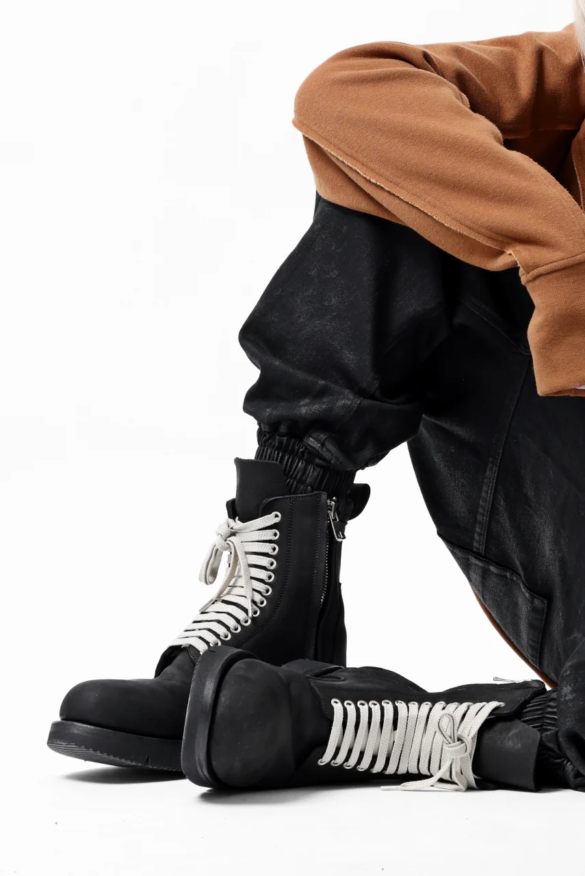 A.F ARTEFACT x Portaille LACE-UP SIDE ZIP BOOTS / MATT NUBUCK (BLACK) - Image 38