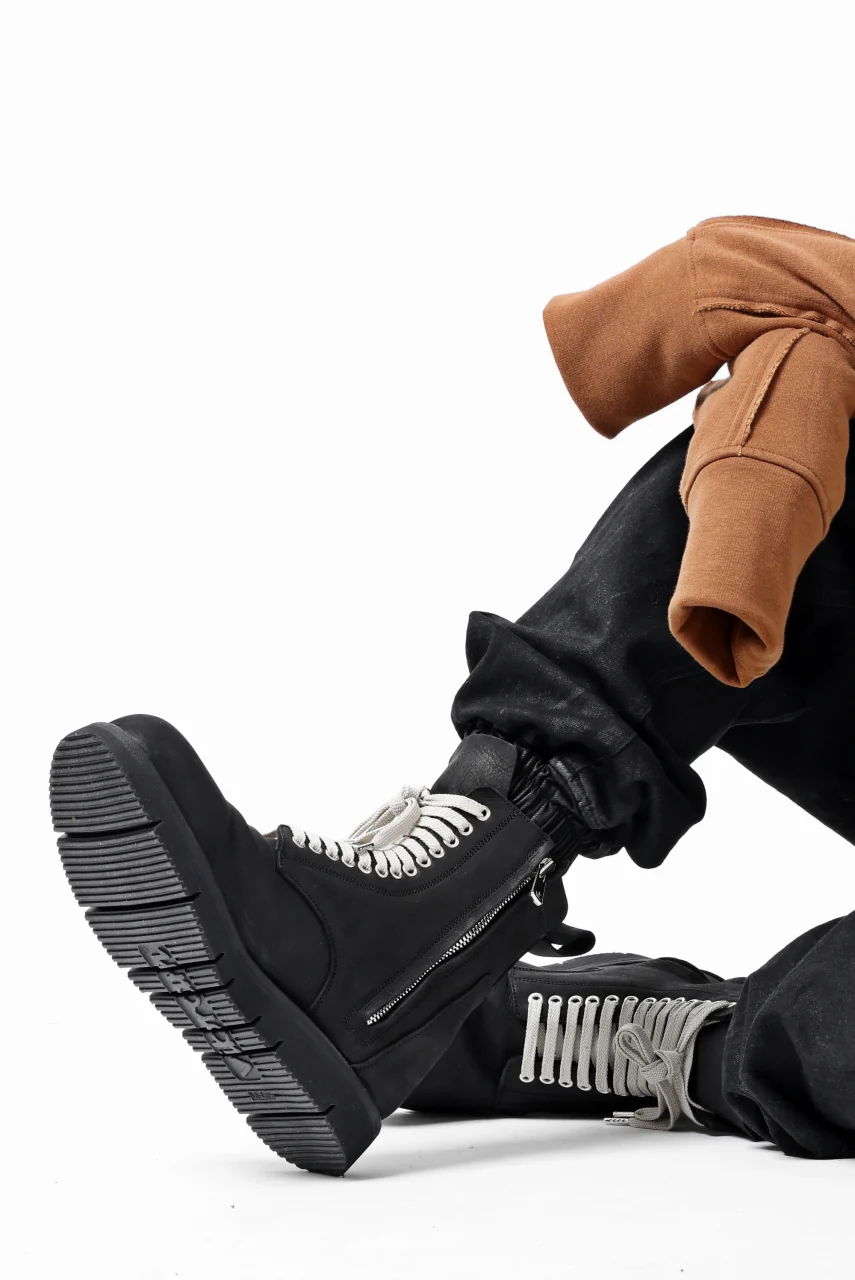 A.F ARTEFACT x Portaille LACE-UP SIDE ZIP BOOTS / MATT NUBUCK (BLACK) - Image 39