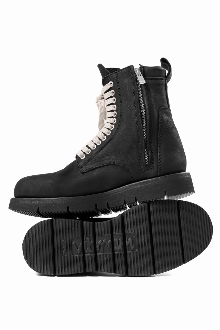 A.F ARTEFACT x Portaille LACE-UP SIDE ZIP BOOTS / MATT NUBUCK (BLACK) - Image 6