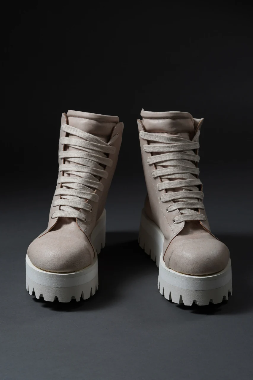 A.F ARTEFACT × Portaille THICK SNEAKER BOOTS / CALF LEATHER (ASH PINK × WHITE) - Image 5