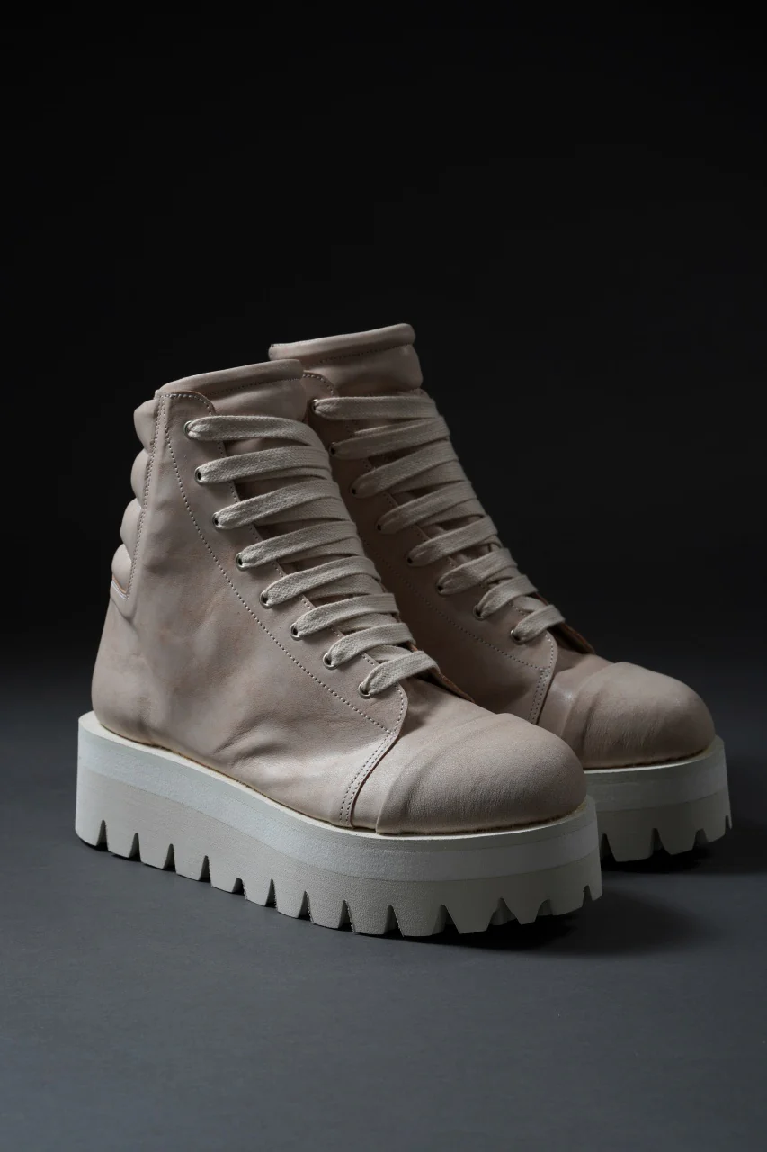 A.F ARTEFACT × Portaille THICK SNEAKER BOOTS / CALF LEATHER (ASH PINK × WHITE) - Image 6