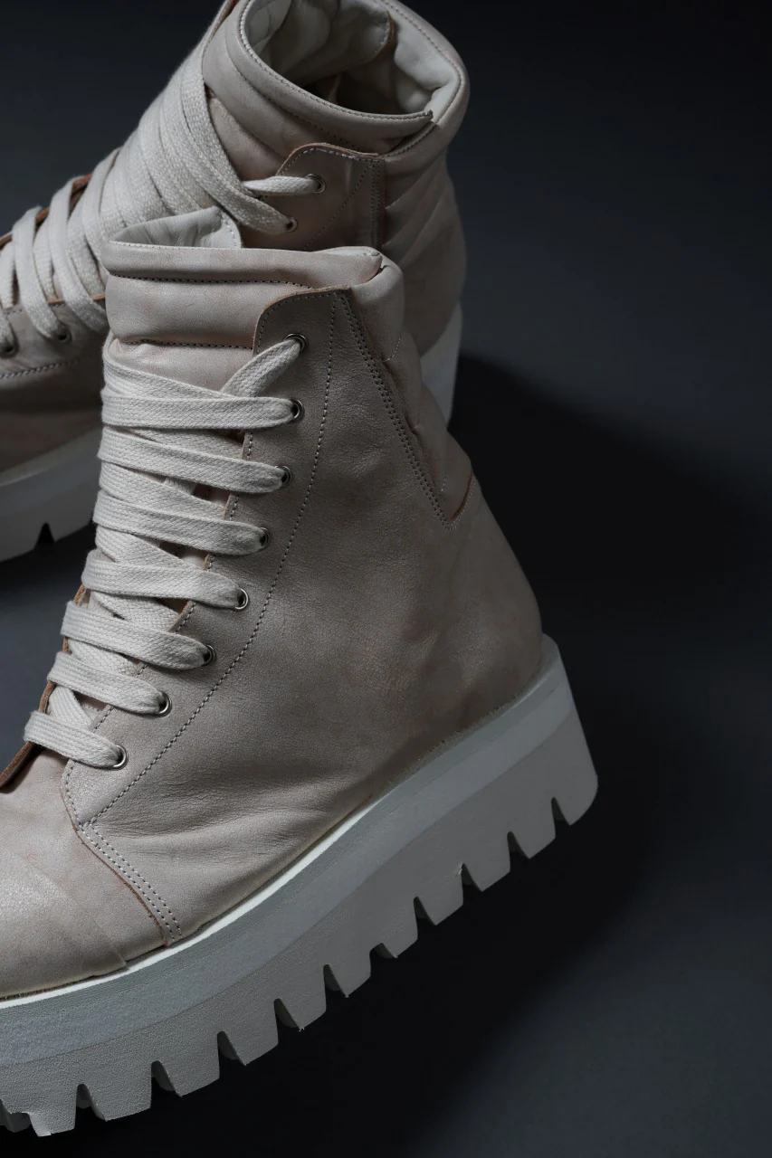 A.F ARTEFACT × Portaille THICK SNEAKER BOOTS / CALF LEATHER (ASH PINK × WHITE) - Image 8