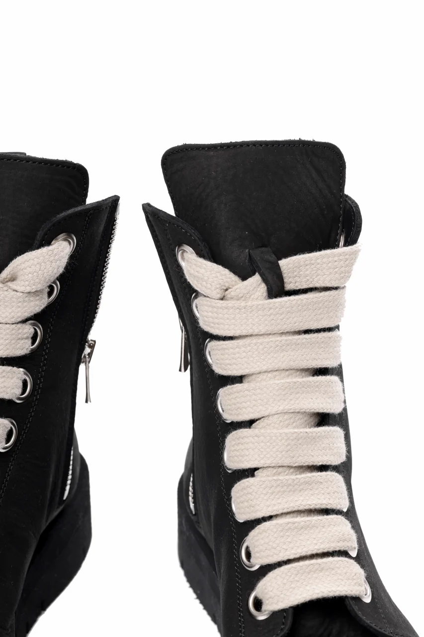 A.F ARTEFACT x Portaille THICK LACE-UP SIDE ZIP BOOTS / OILED NUBUCK (BLACK) - Image 10