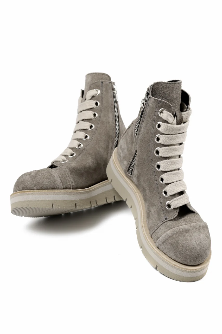 A.F ARTEFACT x Portaille THICK LACE-UP SIDE ZIP BOOTS / SOFT SUEDE (G.BEIGE) - Image 8