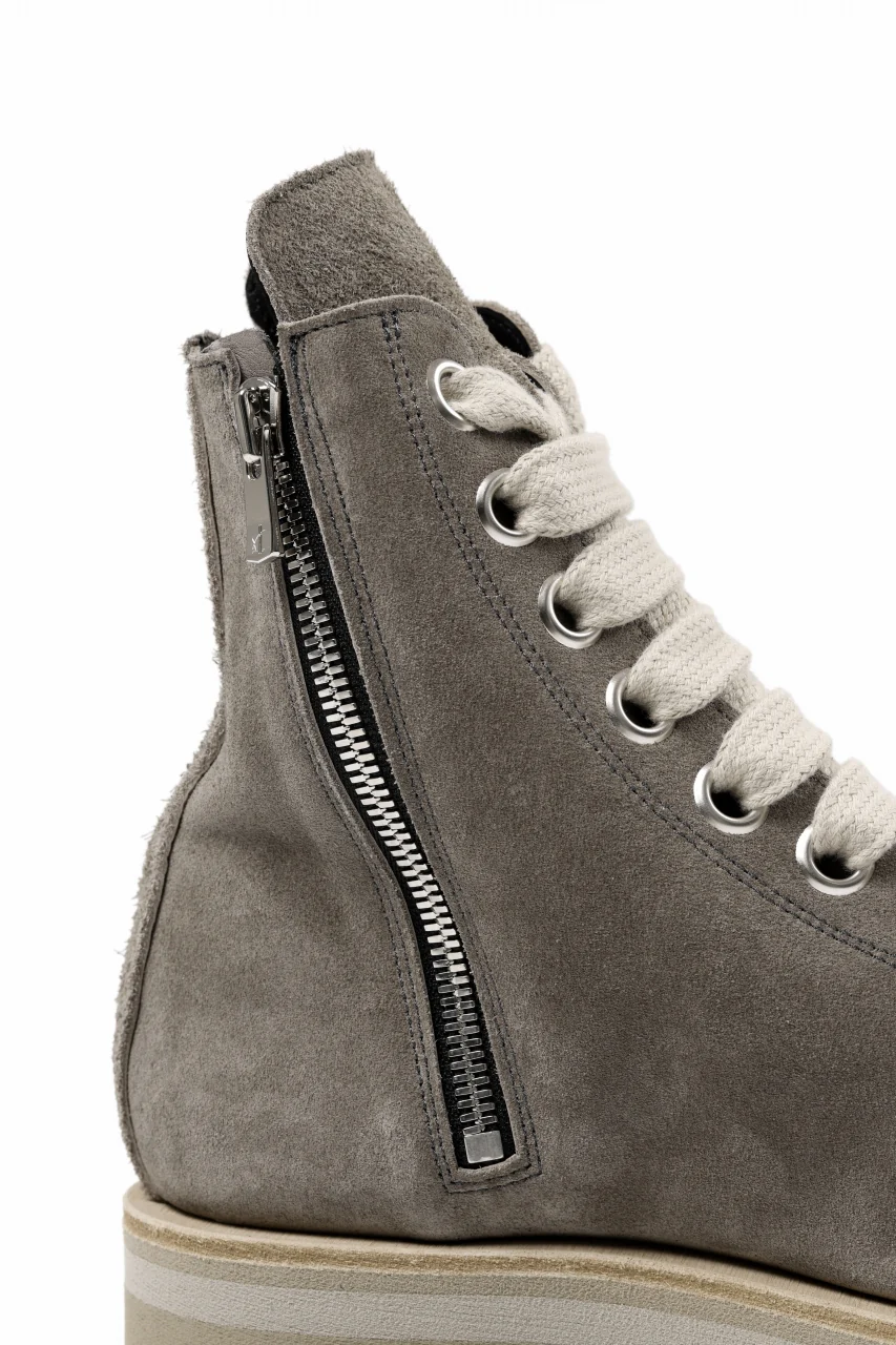 A.F ARTEFACT x Portaille THICK LACE-UP SIDE ZIP BOOTS / SOFT SUEDE (G.BEIGE) - Image 14