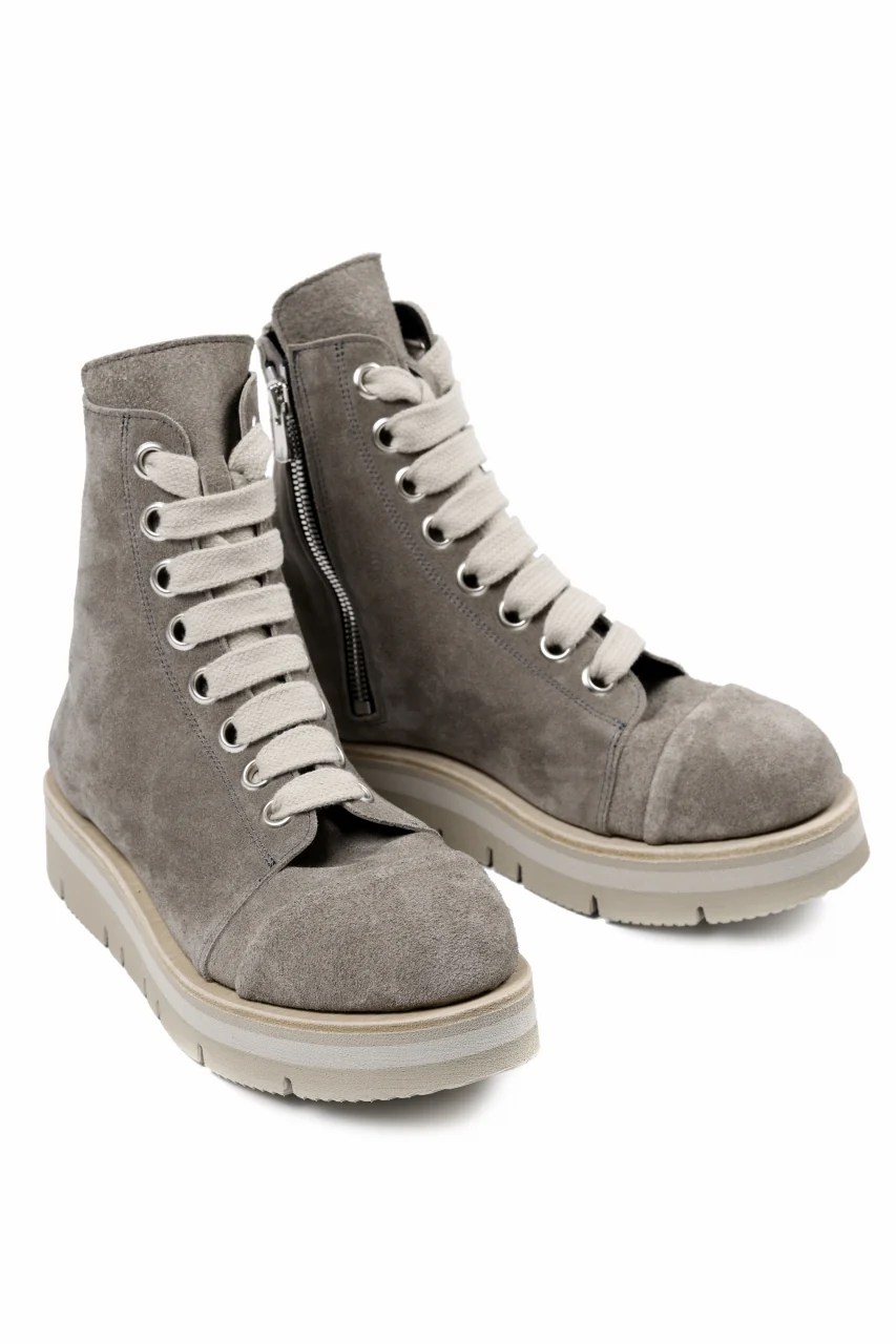 A.F ARTEFACT x Portaille THICK LACE-UP SIDE ZIP BOOTS / SOFT SUEDE (G.BEIGE) - Image 6