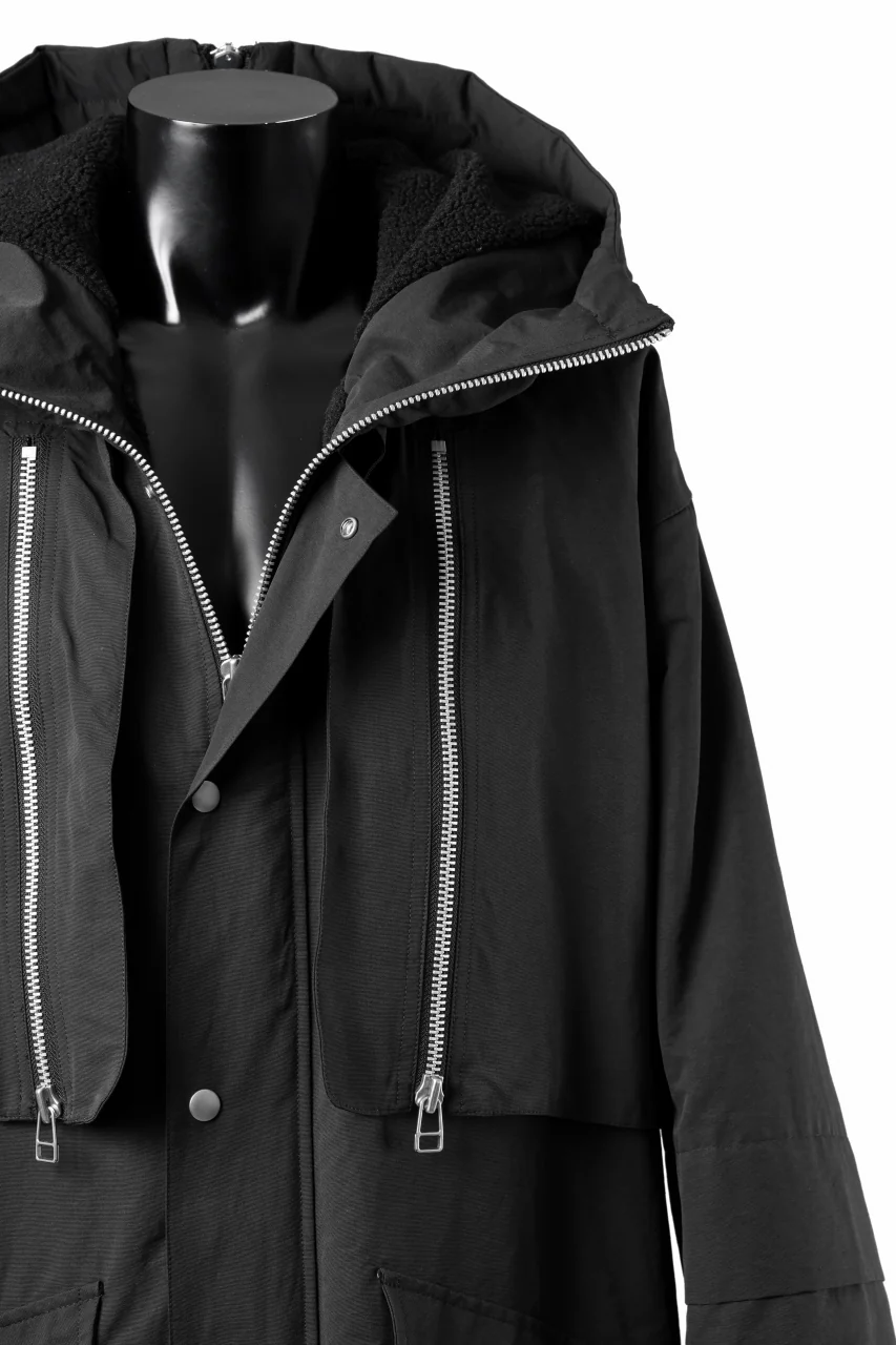 A.F ARTEFACT ZIP HOODIE COAT / TEDDY BOA FLEECE LINING (BLACK) - Image 11