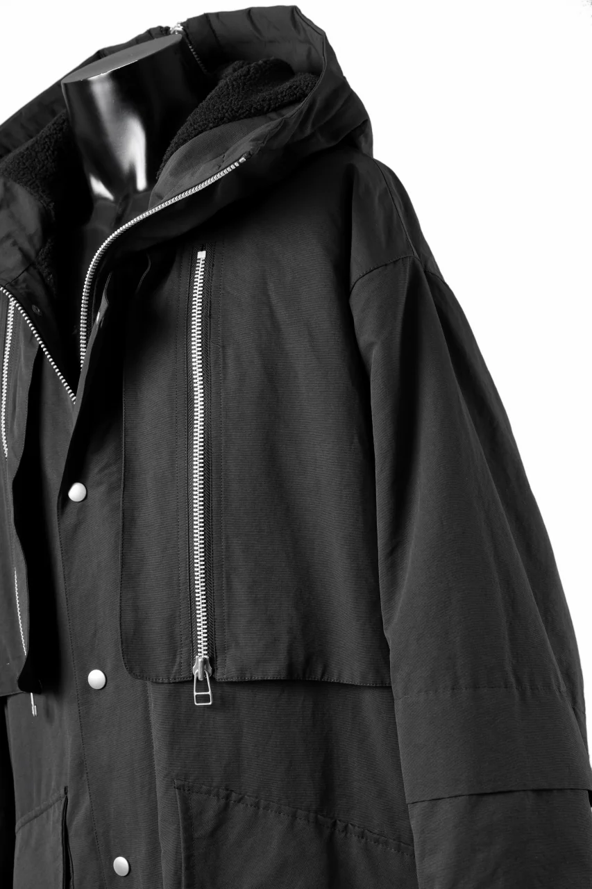 A.F ARTEFACT ZIP HOODIE COAT / TEDDY BOA FLEECE LINING (BLACK) - Image 12