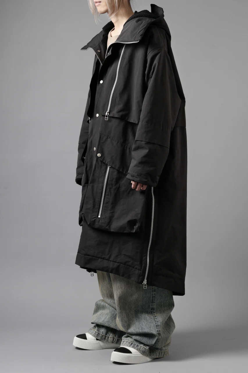 A.F ARTEFACT ZIP HOODIE COAT / TEDDY BOA FLEECE LINING (BLACK) - Image 16