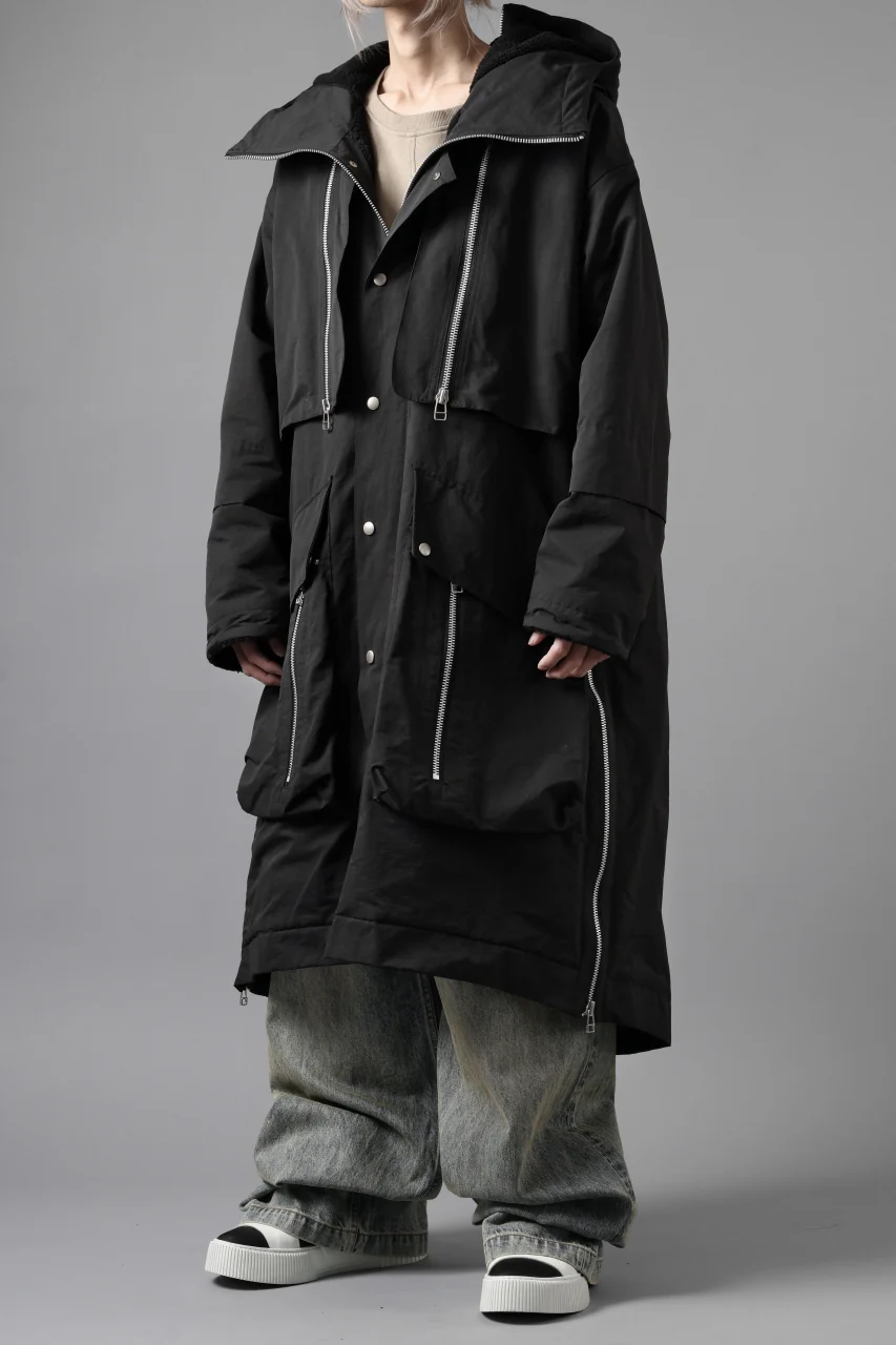 A.F ARTEFACT ZIP HOODIE COAT / TEDDY BOA FLEECE LINING (BLACK) - Image 18