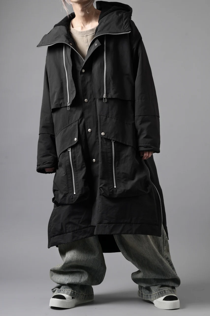 A.F ARTEFACT ZIP HOODIE COAT / TEDDY BOA FLEECE LINING (BLACK) - Image 19
