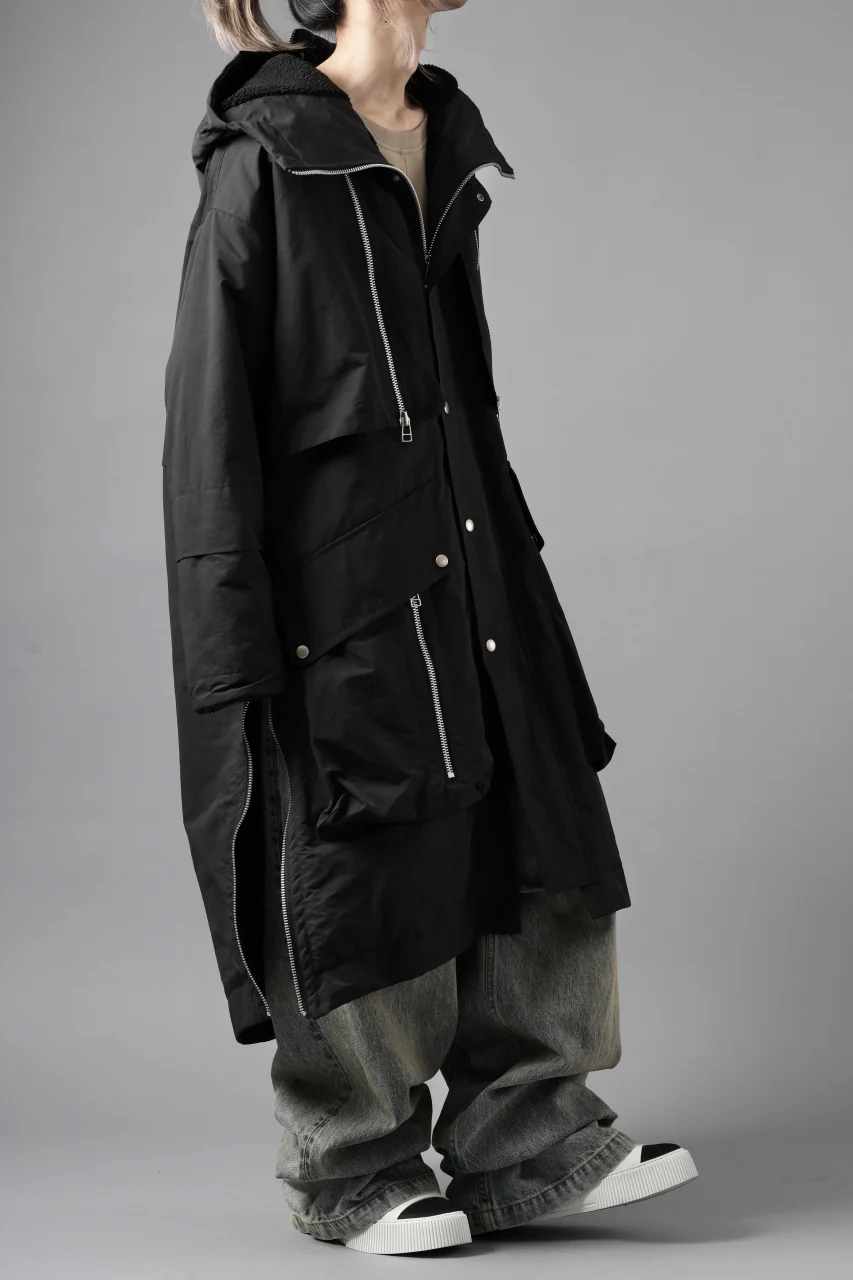 A.F ARTEFACT ZIP HOODIE COAT / TEDDY BOA FLEECE LINING (BLACK) - Image 22