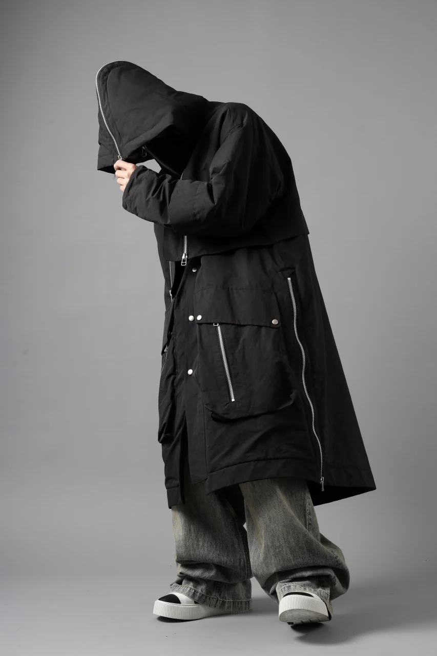 A.F ARTEFACT ZIP HOODIE COAT / TEDDY BOA FLEECE LINING (BLACK) - Image 3