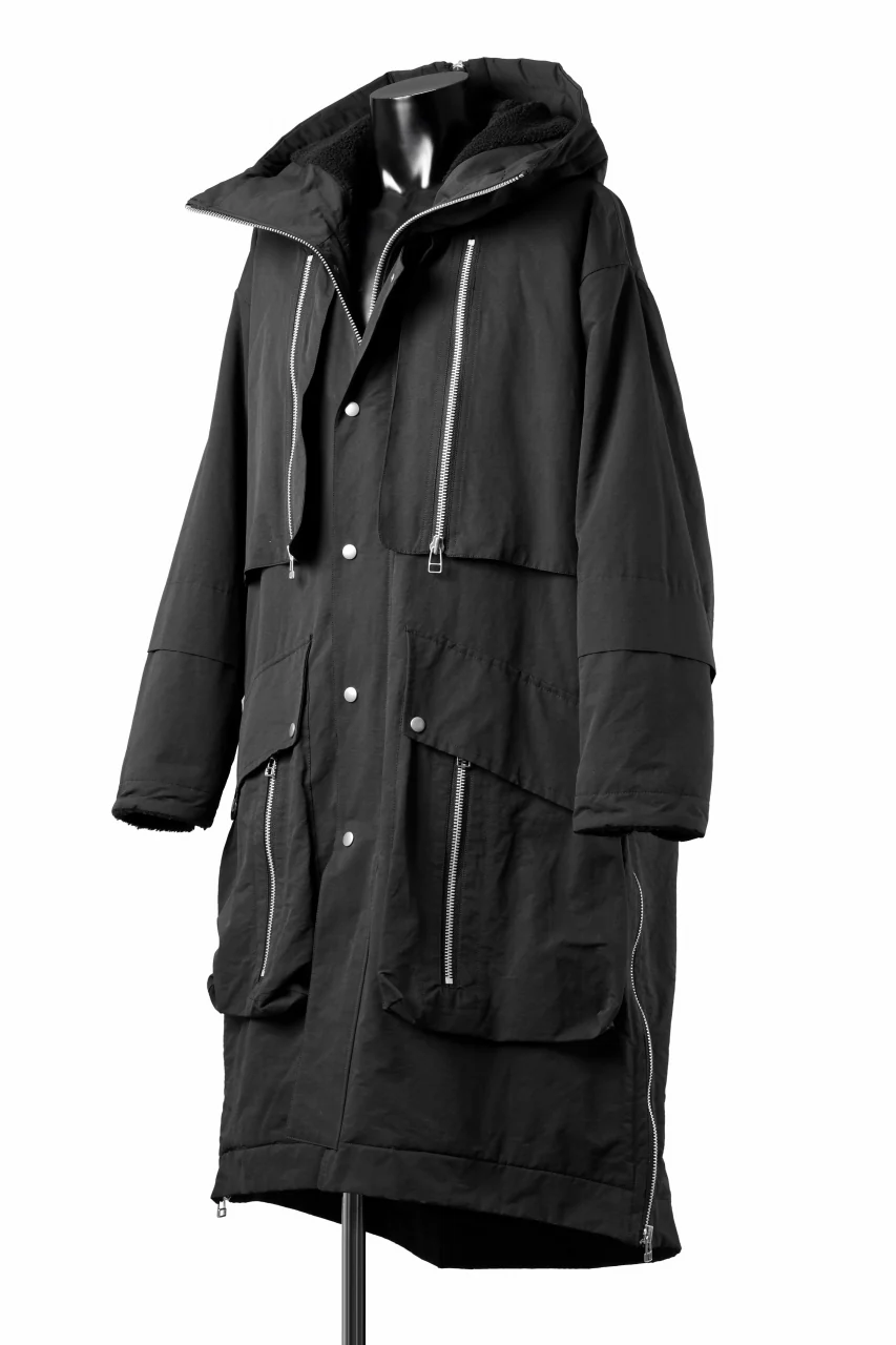A.F ARTEFACT ZIP HOODIE COAT / TEDDY BOA FLEECE LINING (BLACK) - Image 4