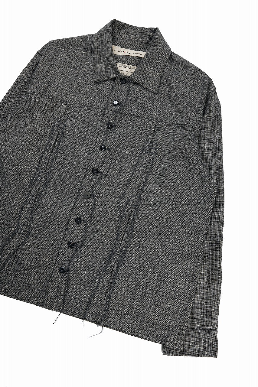 A TENTATIVE ATELIER Abel G. MULTI-STITCHES WORKER SHIRT (BLACK) - Image 11