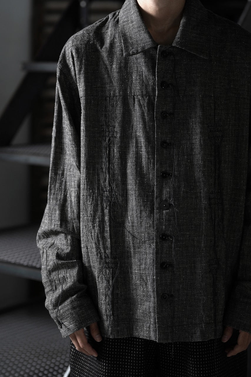 A TENTATIVE ATELIER Abel G. MULTI-STITCHES WORKER SHIRT (BLACK) - Image 22