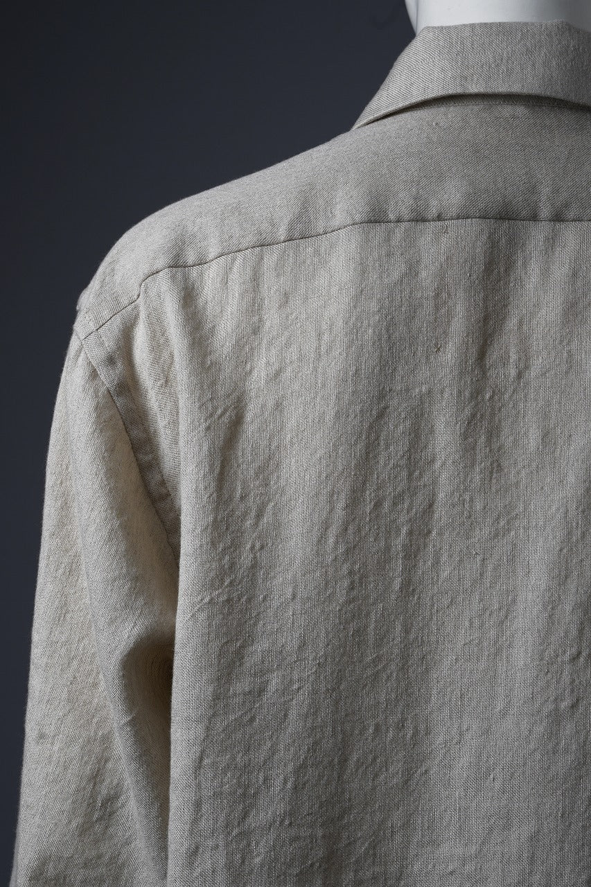 A TENTATIVE ATELIER Abel G. PIPING POCKET WORKER SHIRT (DIRTY WHITE) - Image 11