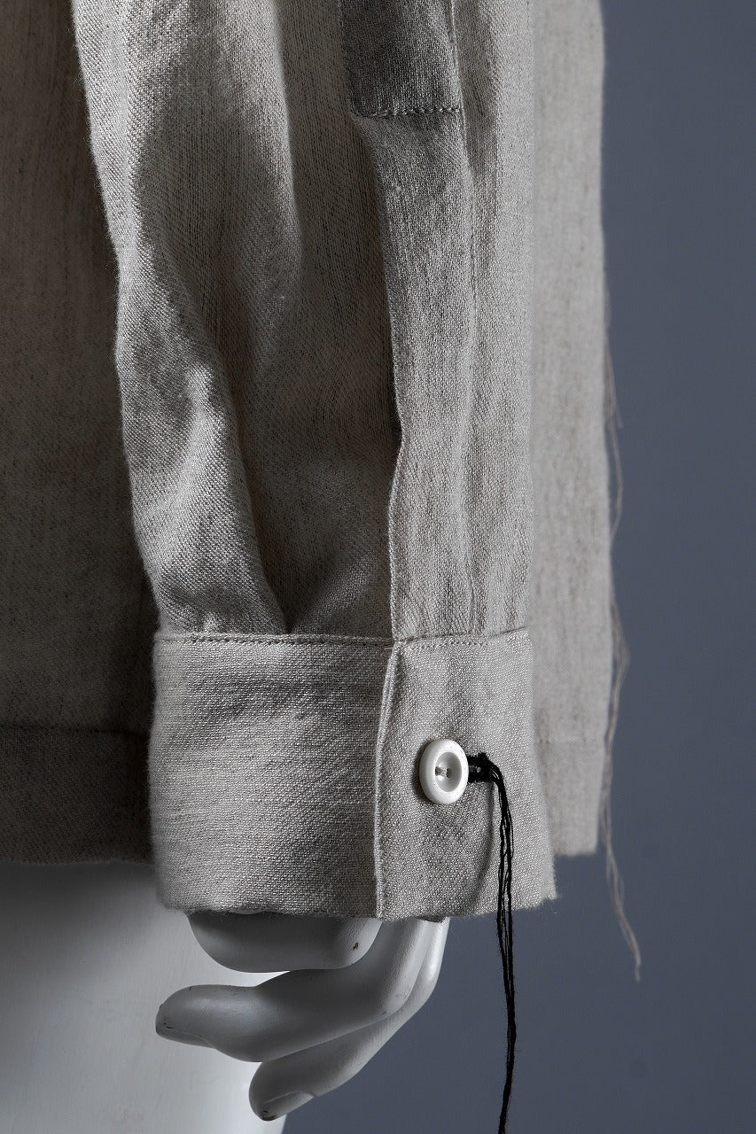 A TENTATIVE ATELIER Abel G. PIPING POCKET WORKER SHIRT (DIRTY WHITE) - Image 12