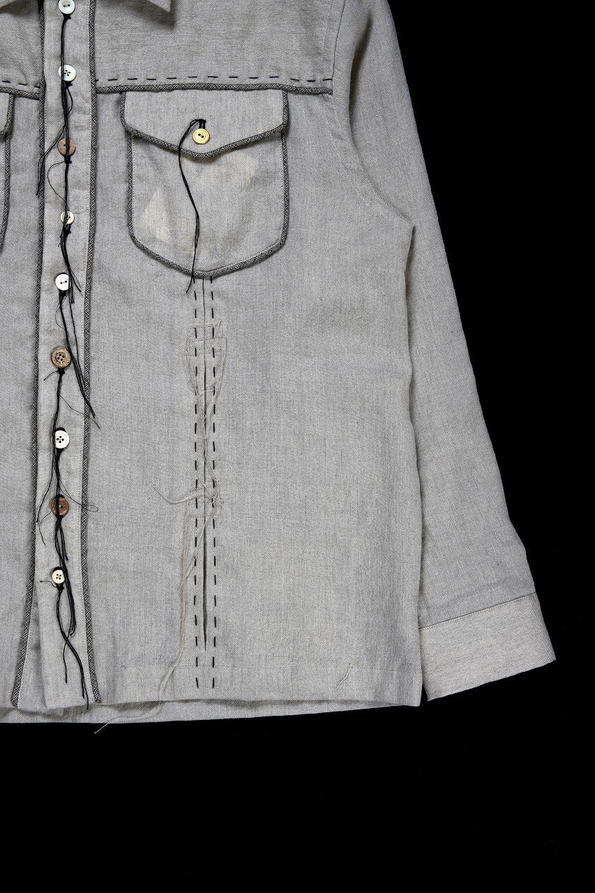 A TENTATIVE ATELIER Abel G. PIPING POCKET WORKER SHIRT (DIRTY WHITE) - Image 16