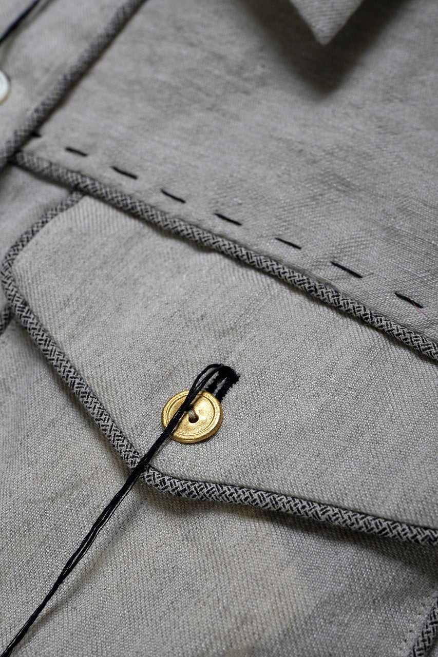 A TENTATIVE ATELIER Abel G. PIPING POCKET WORKER SHIRT (DIRTY WHITE) - Image 19