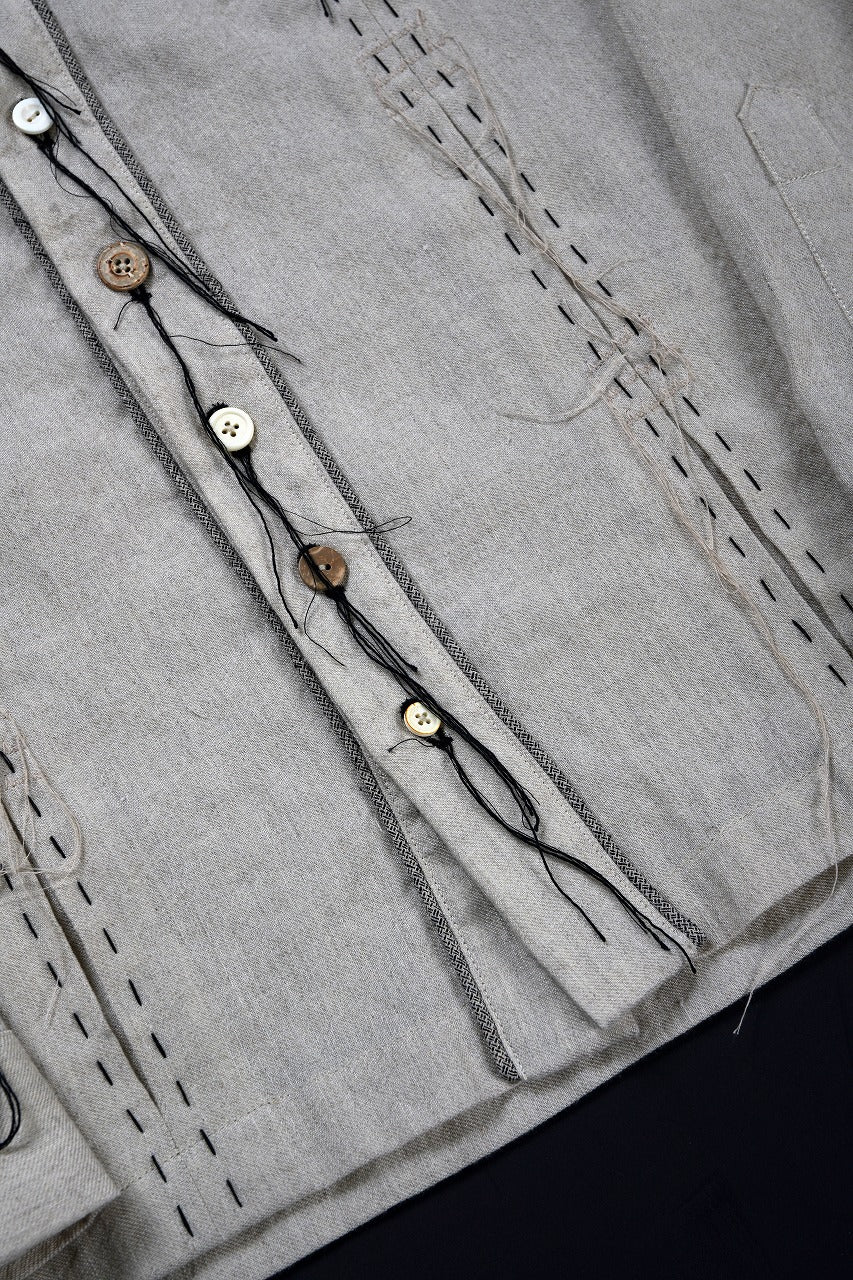 A TENTATIVE ATELIER Abel G. PIPING POCKET WORKER SHIRT (DIRTY WHITE) - Image 22
