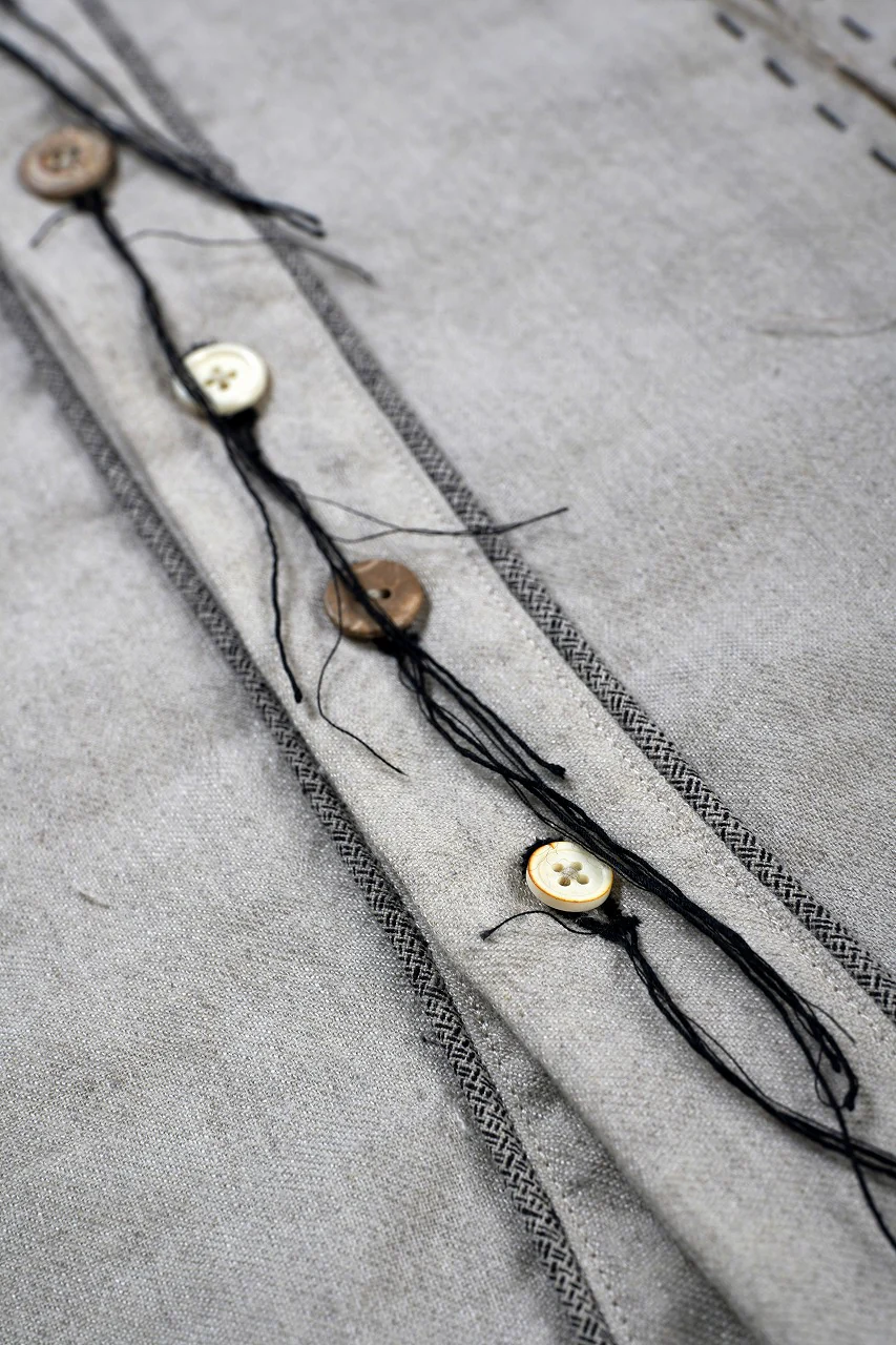 A TENTATIVE ATELIER Abel G. PIPING POCKET WORKER SHIRT (DIRTY WHITE) - Image 23