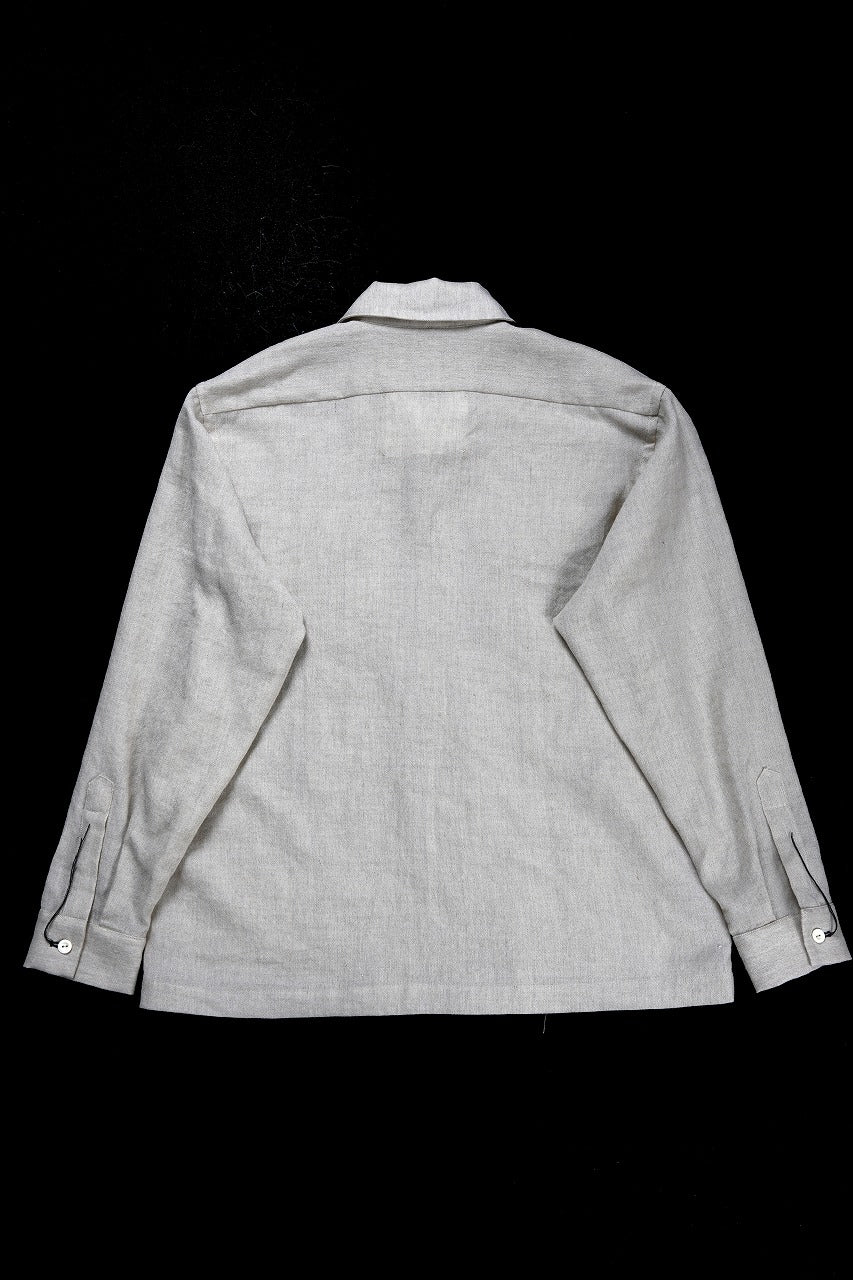 A TENTATIVE ATELIER Abel G. PIPING POCKET WORKER SHIRT (DIRTY WHITE) - Image 7